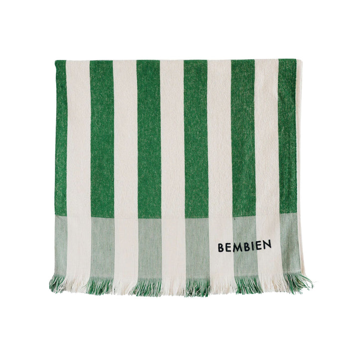 Plage Towel in Green Stripe