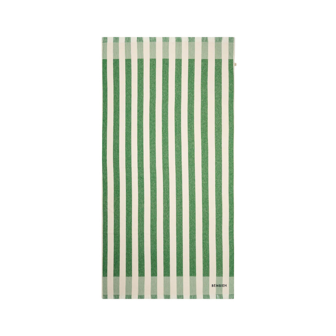 Plage Towel in Green Stripe