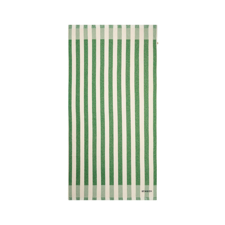 Plage Towel in Green Stripe