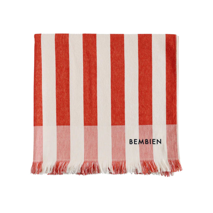 Plage Towel in Red Stripe