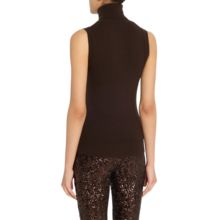 Sleeveless Cashmere Turtleneck