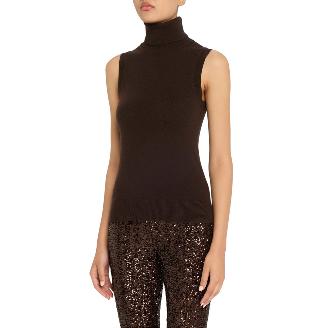 Sleeveless Cashmere Turtleneck