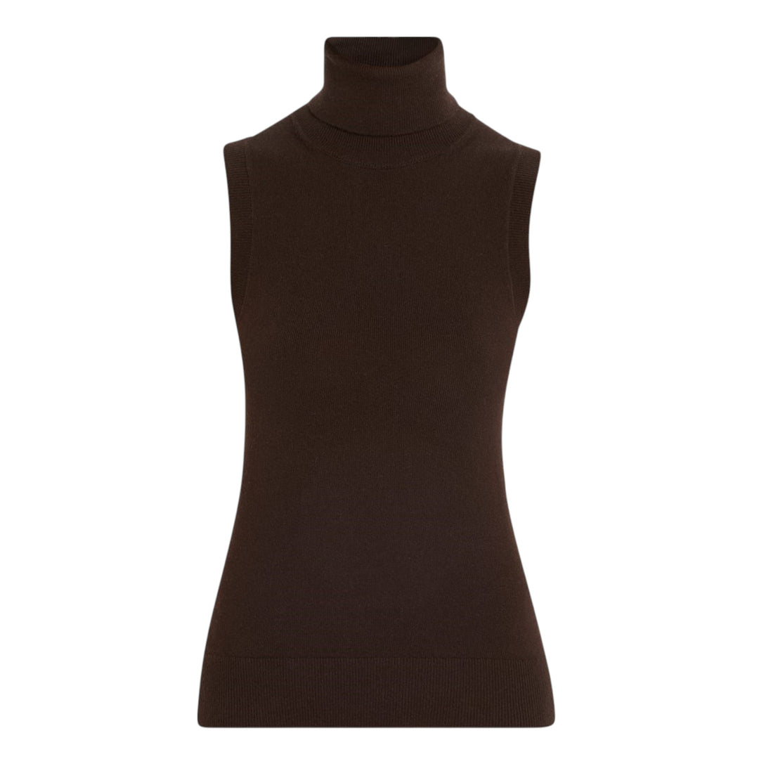 Sleeveless Cashmere Turtleneck