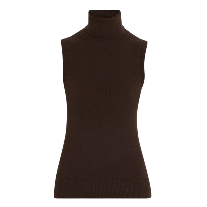 Sleeveless Cashmere Turtleneck