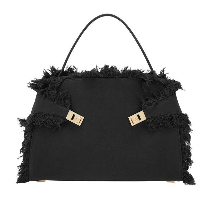 Hug Fringes Shoulder Bag M - Nero