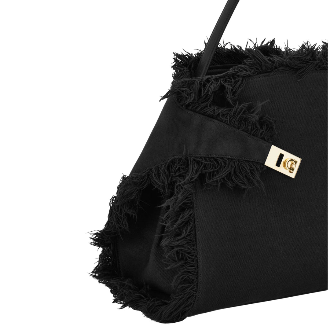 Hug Fringes Shoulder Bag M - Nero