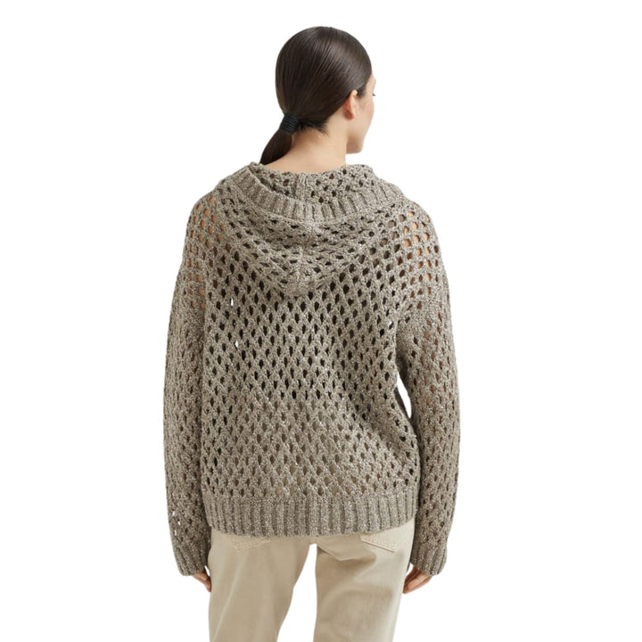 Silk Linen Sparkling Net Zip Cardigan