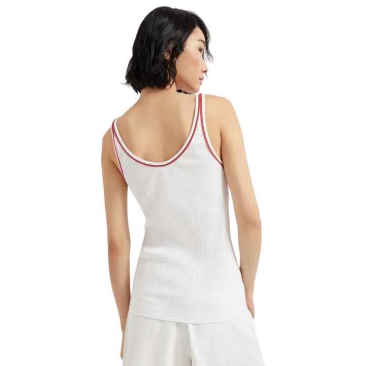 COTTON STRETCH RIB TANK W CONTRAST STRIPE