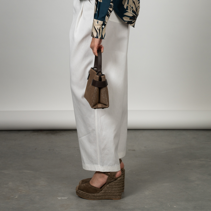 Perforated Leather Mini Shopper