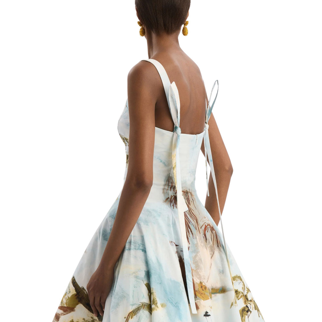 Sleeveless Landscape Cotton Poplin Day Dress