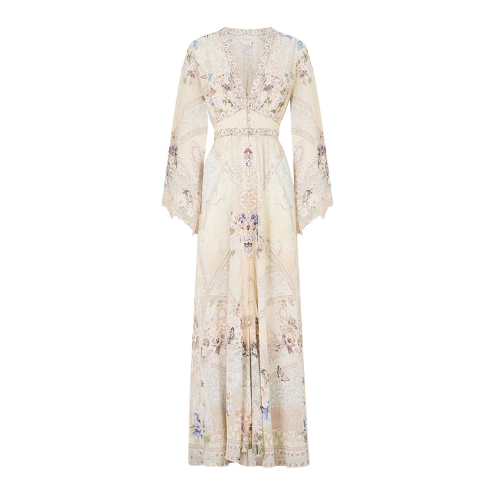 Kimono Sleeve Dress With Shirring Detail