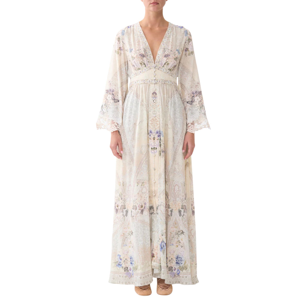 Kimono Sleeve Dress With Shirring Detail
