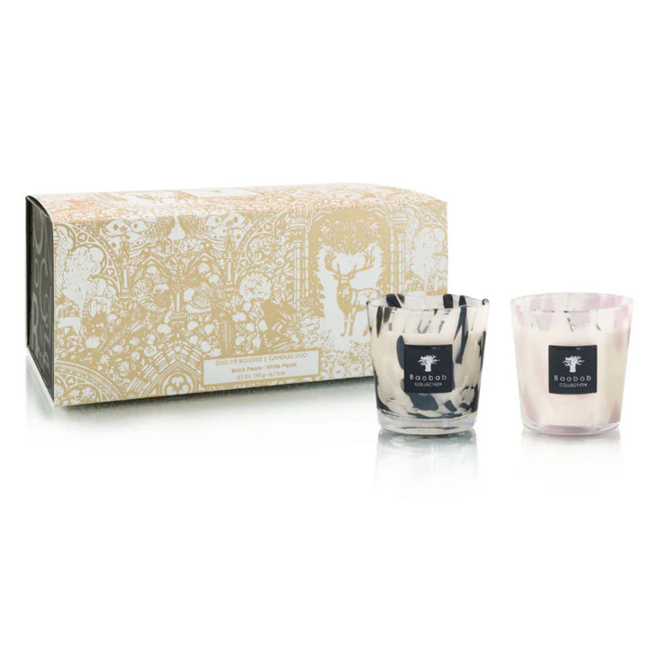 Black/White Pearls Candle Duo - Max 08