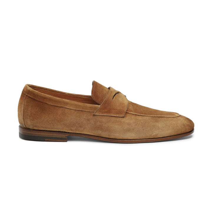 Carlos Suede Penny Loafers - Light Brown