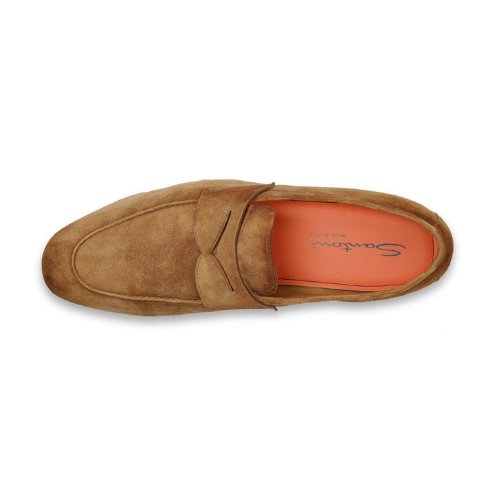 Carlos Suede Penny Loafers - Light Brown