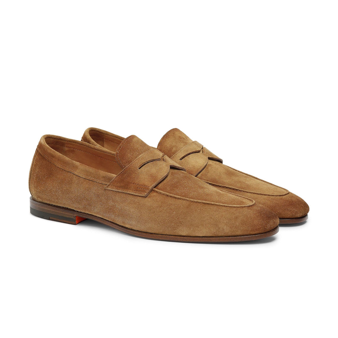 Carlos Suede Penny Loafers - Light Brown