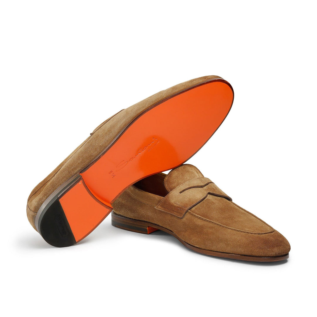 Carlos Suede Penny Loafers - Light Brown