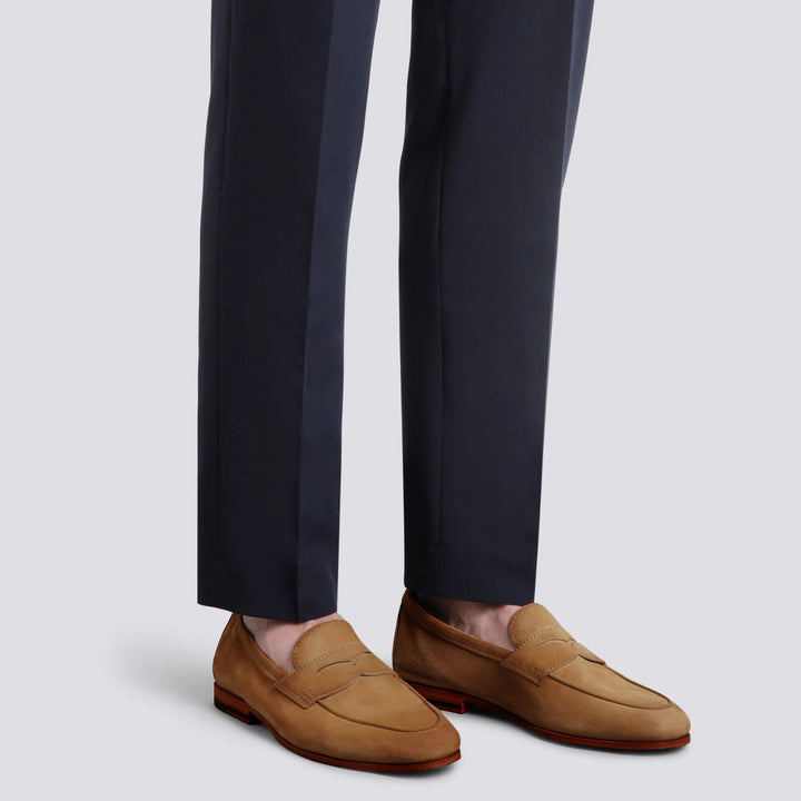 Carlos Suede Penny Loafers - Light Brown