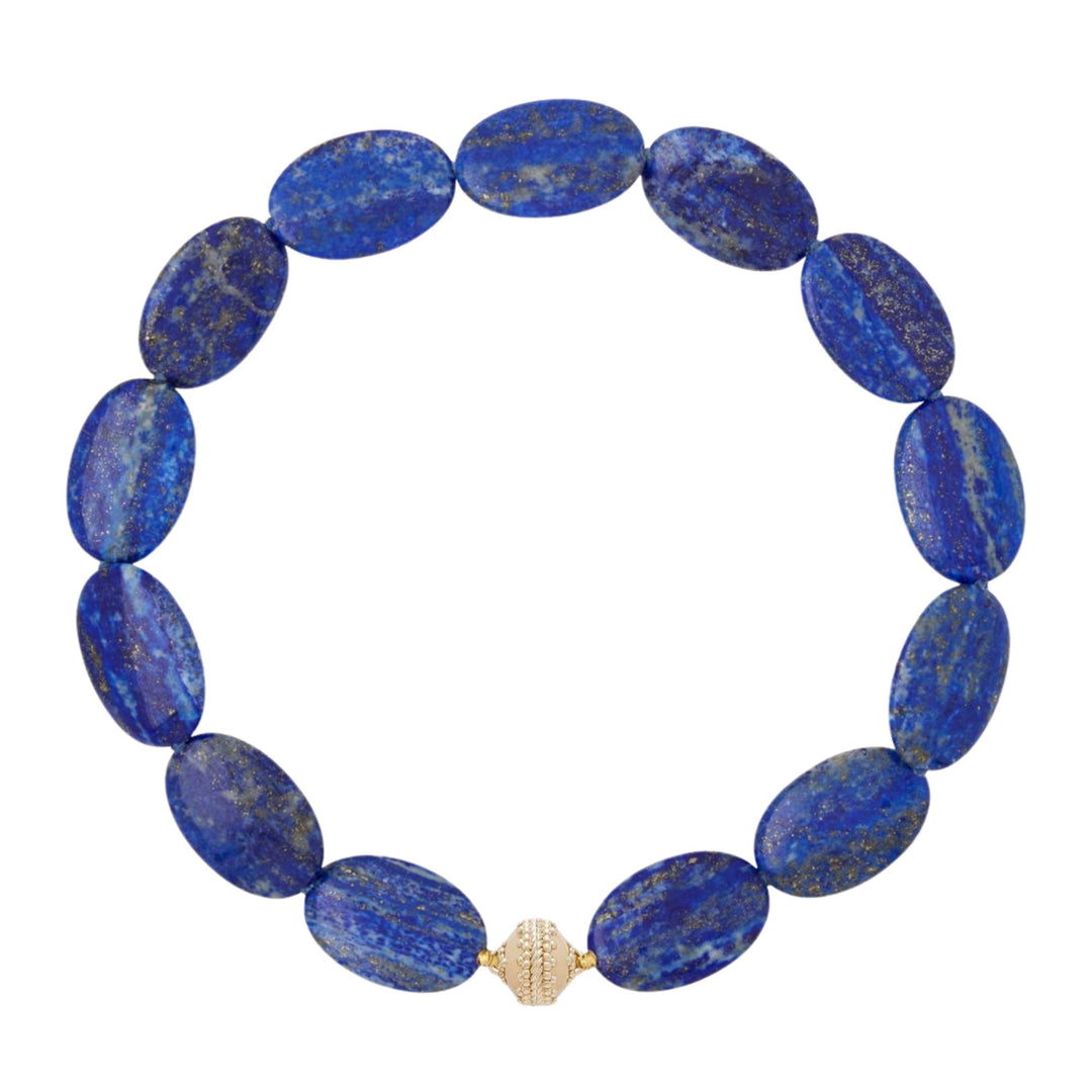 Helen Lapis Flat Oval Necklace