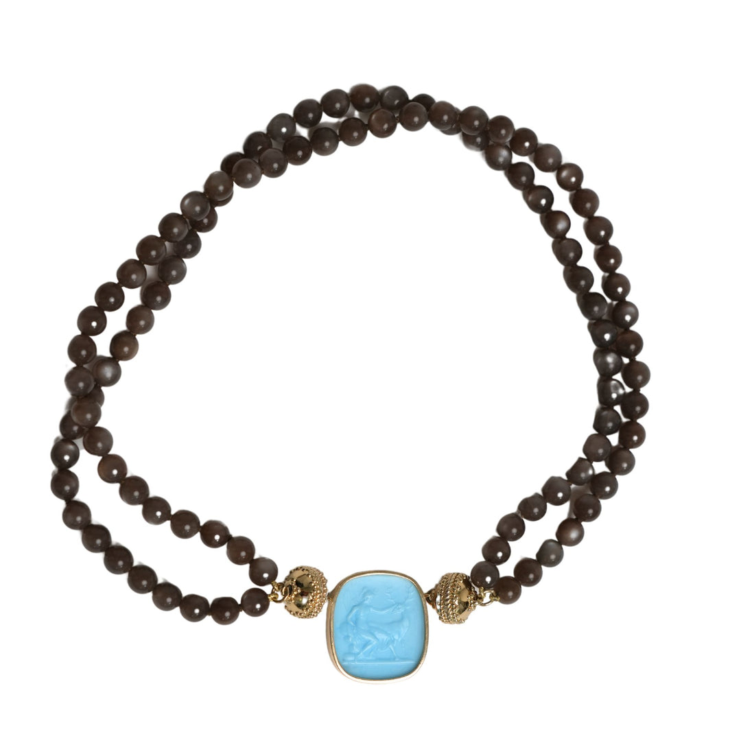 14k Powder Blue Italian Glass C/P