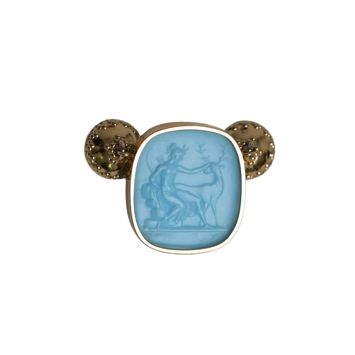 14k Powder Blue Italian Glass C/P
