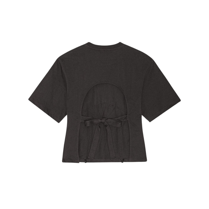 Heavy Cotton Tie Back Waisted T-Shirt - Phantom