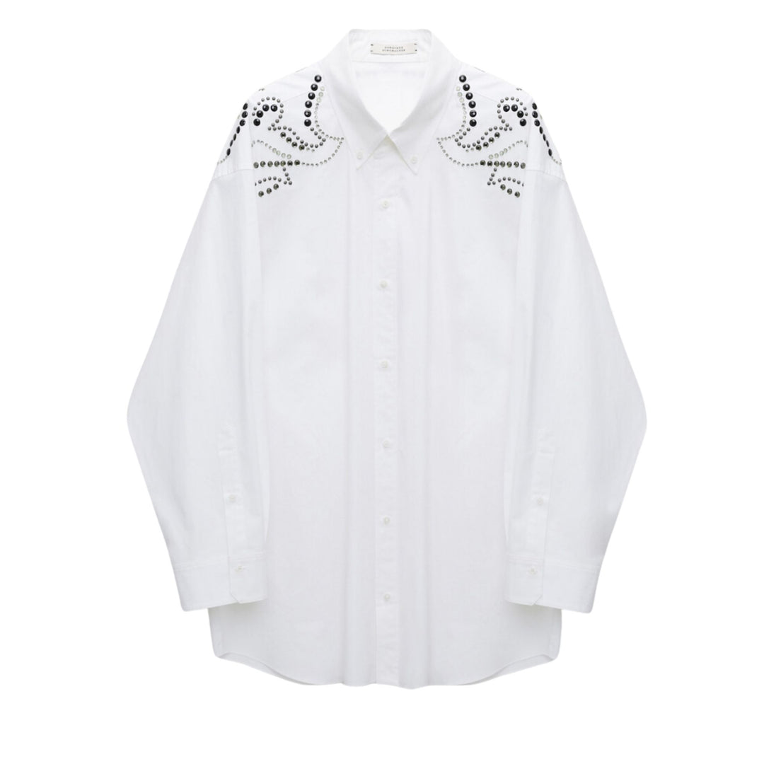Embellished Poplin Power Blouse