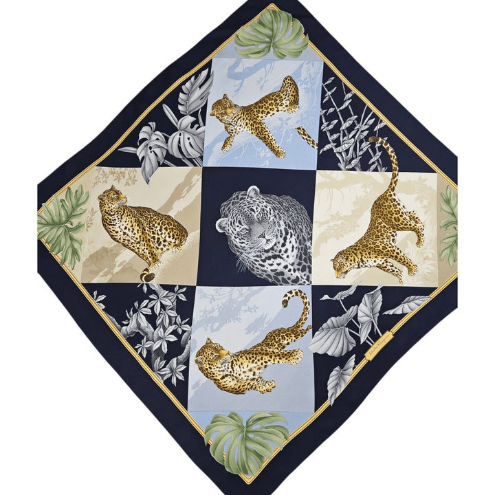 ANIMALI/JUNGLA/FELINI PONCHO - AVORIO/BLU