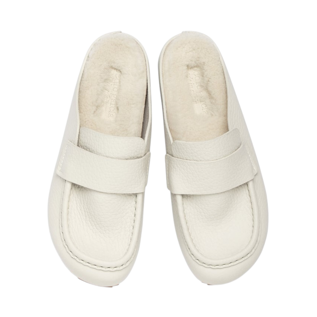 Bilma Mule in Basmati-Cervo Shearling