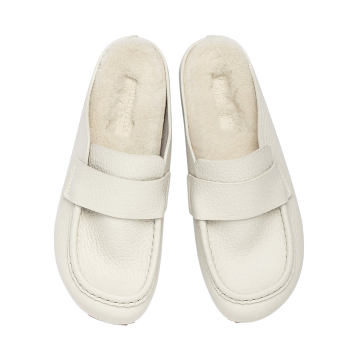 Bilma Mule in Basmati-Cervo Shearling
