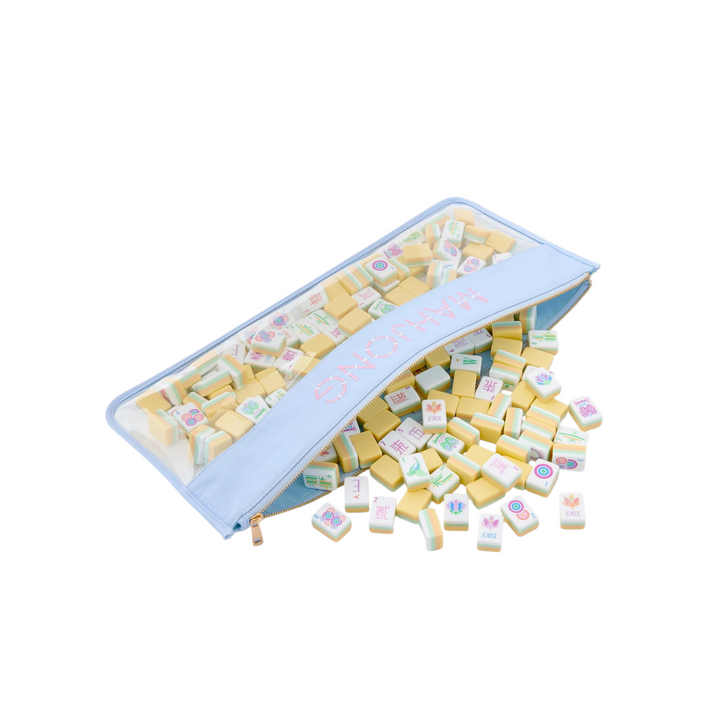 Light Blue Bamboo Mahjong Bag