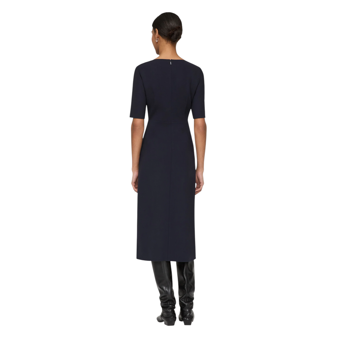 Faux Wrap A-line Dress in ink