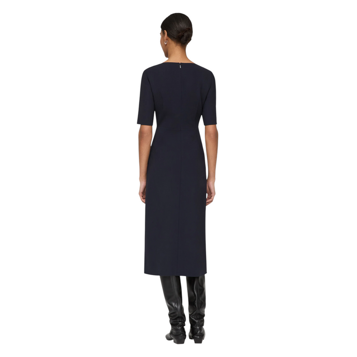 Faux Wrap A-line Dress in ink