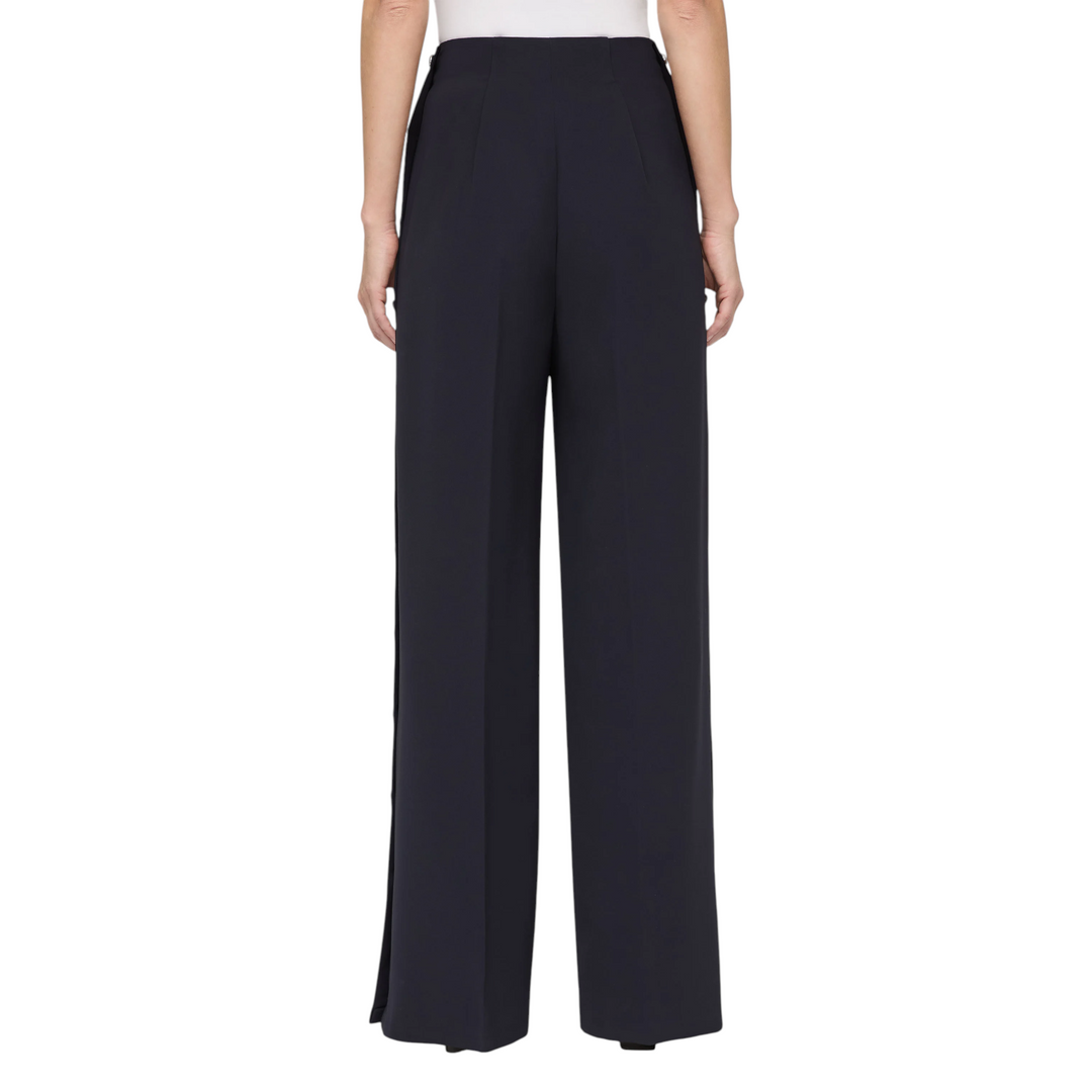 Thames Wide Leg Pant with Button Slit in ink