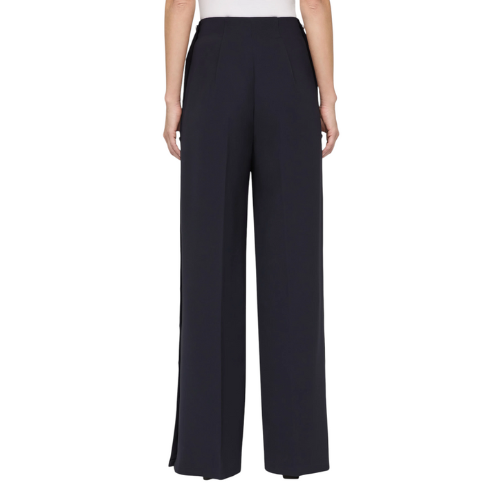 Thames Wide Leg Pant with Button Slit in ink