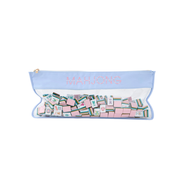 Light Blue Bamboo Mahjong Bag