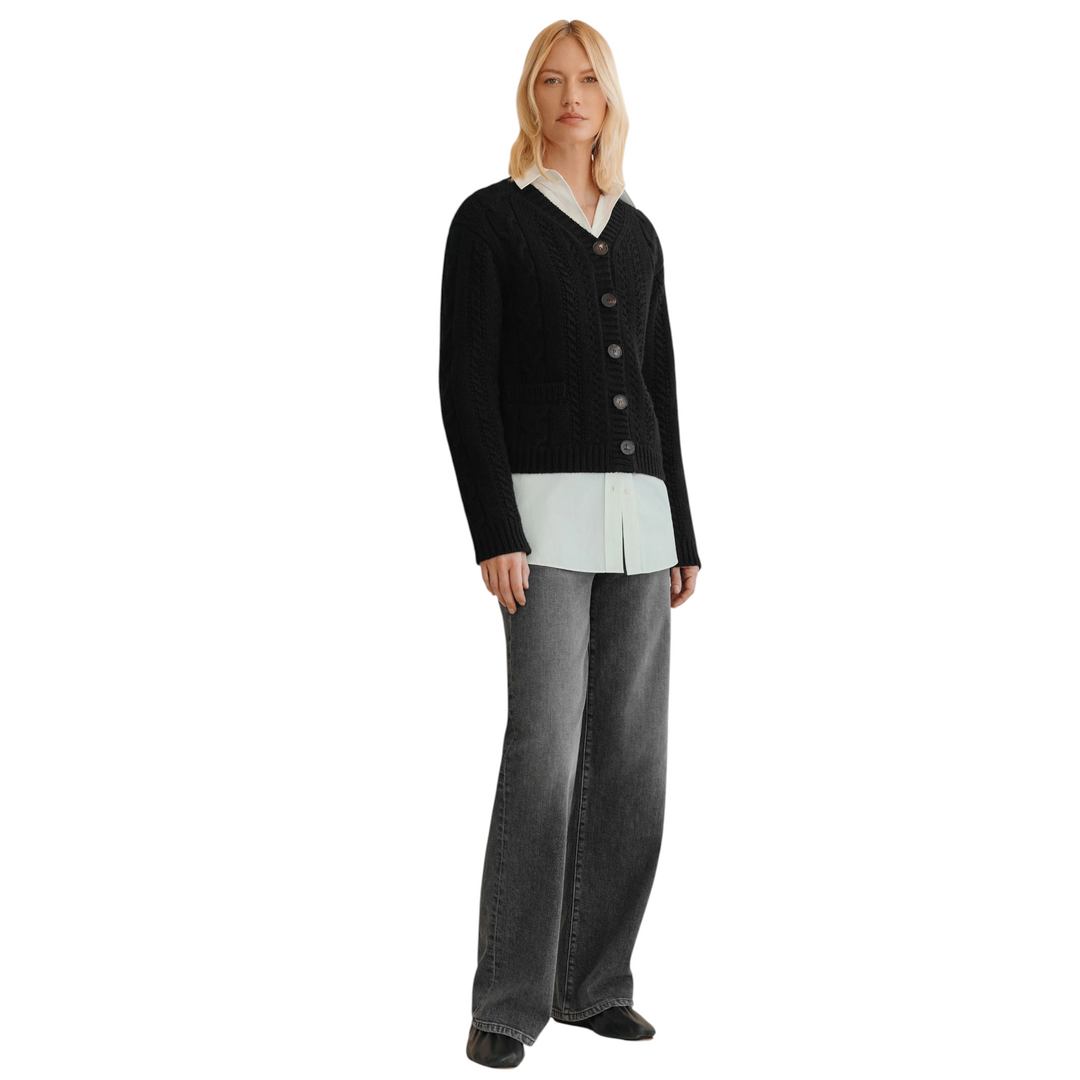 High Rise Wide Leg Full Wyckoff Jean in Washed Slate