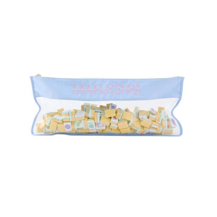 Light Blue Bamboo Mahjong Bag
