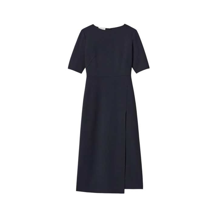 Faux Wrap A-line Dress in ink
