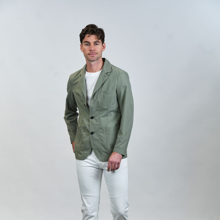 Perforated Microfiber Blazer - Sage
