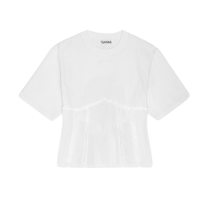 Heavy Cotton Tie Back Waisted T-Shirt - Bright White