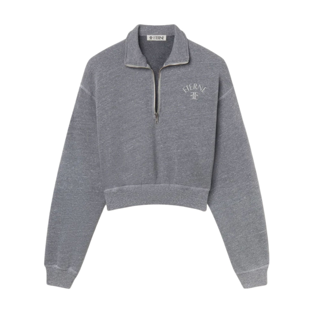 Cropped Half-Zip Sweatshirt
