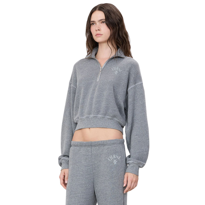Cropped Half-Zip Sweatshirt