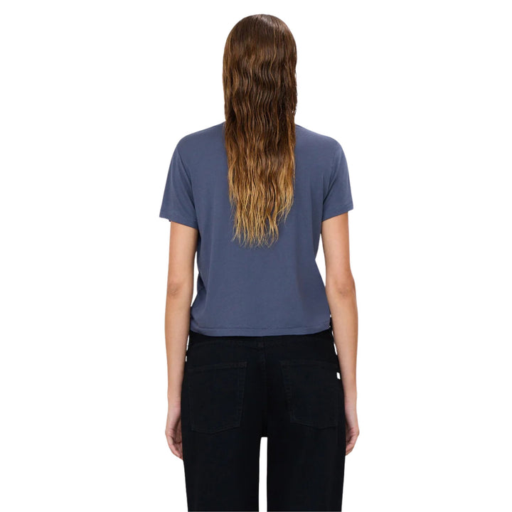 Short Sleeve Boxy Tee, Washed Navy