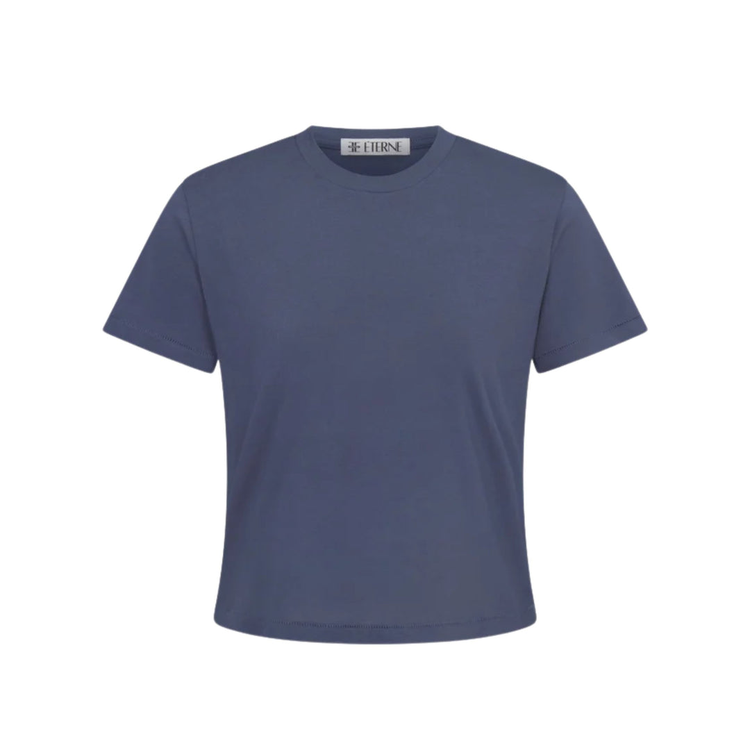 Short Sleeve Boxy Tee, Washed Navy