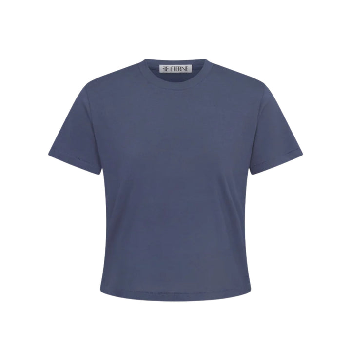 Short Sleeve Boxy Tee, Washed Navy