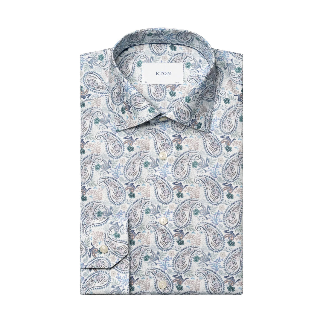 Slim Fit Motif Cotton & TENCEL Lyocell Shirt