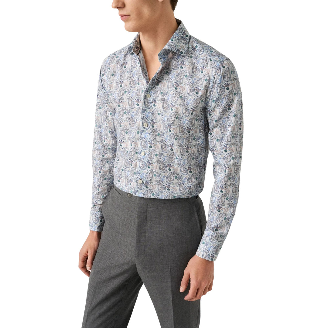 Slim Fit Motif Cotton & TENCEL Lyocell Shirt