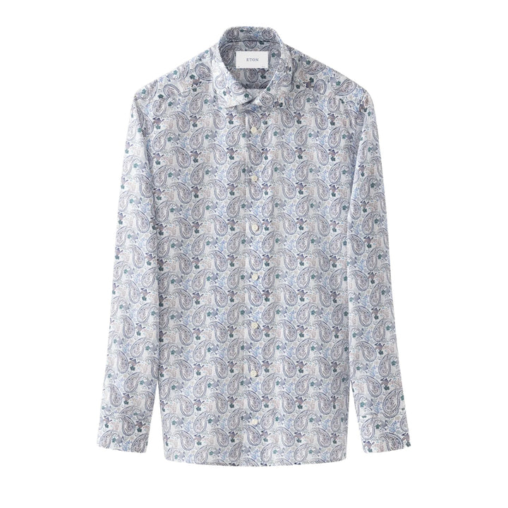 Slim Fit Motif Cotton & TENCEL Lyocell Shirt