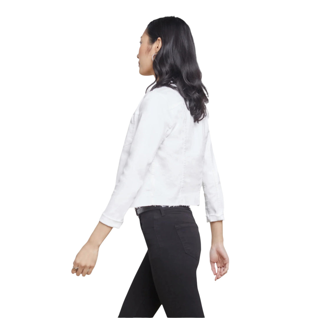 Janelle Slim Raw Jacket in Blanc